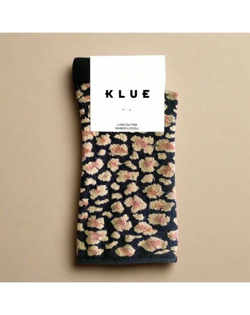 Chaussettes Glitter Lurex en Lyocell écologique léopard Ambre