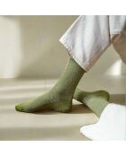 Chaussettes Glitter Lurex en Lyocell écologique vert olive