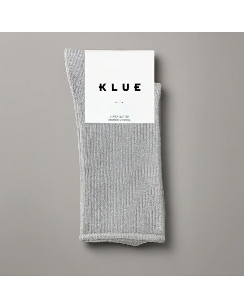 Calcetines Lyocell Lurex con purpurina ecológicos de color gris claro