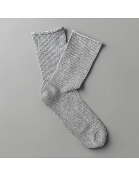 Calcetines Lyocell Lurex con purpurina ecológicos de color gris claro