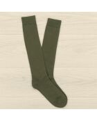 Chaussettes hautes en Coton Bio kaki