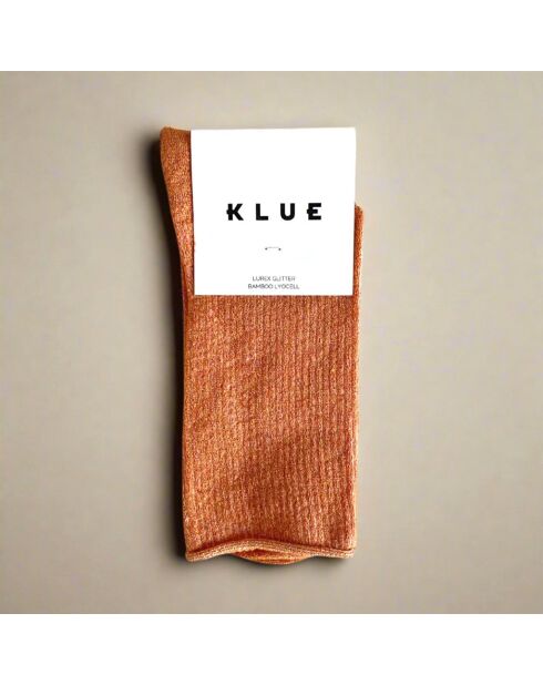 Chaussettes Glitter Lurex en Lyocell écologique Terracotta