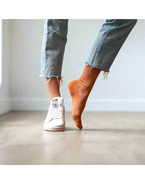 Chaussettes Glitter Lurex en Lyocell écologique Terracotta