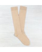 Chaussettes hautes en Coton Bio beiges