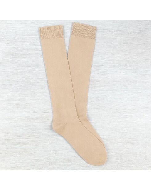 Chaussettes hautes en Coton Bio beiges