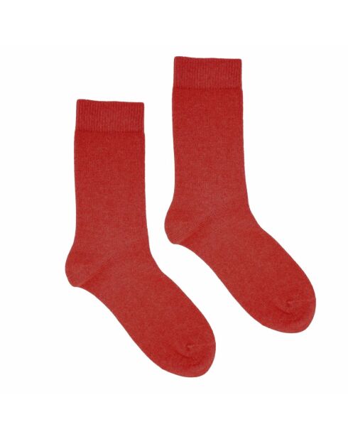 Chaussettes en Laine mélangée unies Brique