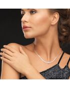 Collier en Argent Rhodié & Perles de Culture d'Eau Douce semi-rondes blanc naturel