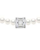 Collier en Argent Rhodié & Perles de Culture d'Eau Douce semi-rondes blanc naturel