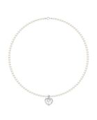 Halsketting van gerhodineerd zilver en natuurlijke witte halfronde gekweekte zoetwaterparels