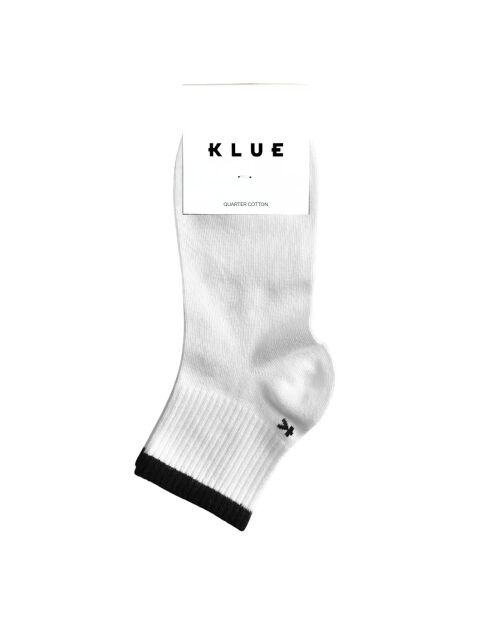 Chaussettes en coton bio à rayures Quarter Tennis blanches