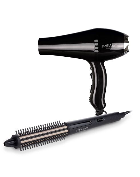 Sèche-cheveux ionique à l'ozone 2200 w + brosse volumisante