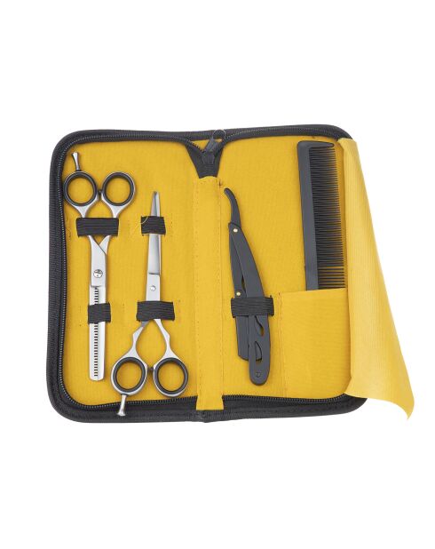 Ensemble de ciseaux, rasoir et peigne ackermann 14 cm
