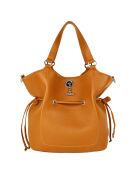 Paris Schultertasche aus orangefarbenem Leder - 28x31x13,5 cm