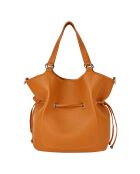 Paris Schultertasche aus orangefarbenem Leder - 28x31x13,5 cm
