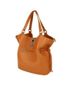 Paris Schultertasche aus orangefarbenem Leder - 28x31x13,5 cm