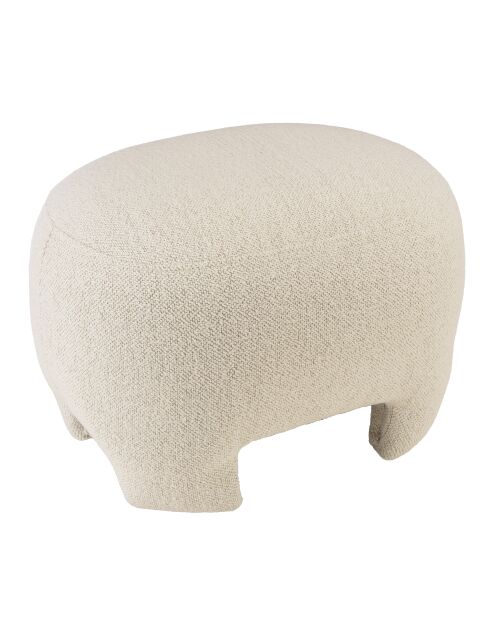 Pouf forme design n°1 en tissu petite bouclette écru