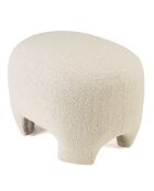 Pouf forme design n°1 en tissu petite bouclette écru