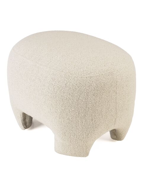 Pouf forme design n°1 en tissu petite bouclette écru