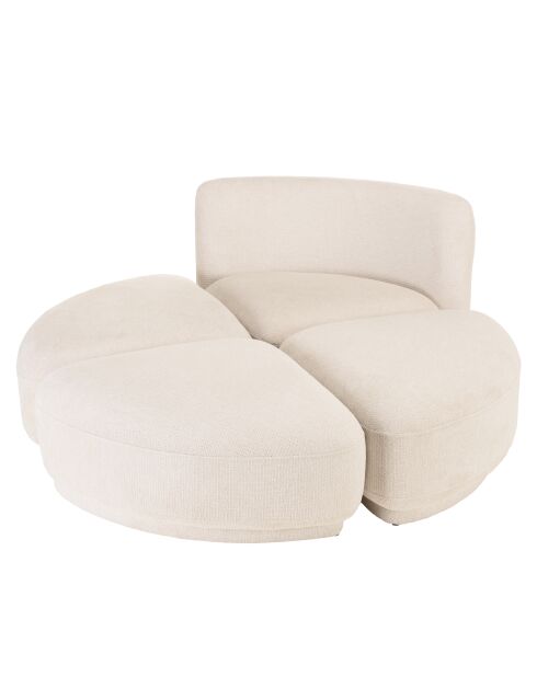 Ensemble Canapé 1 place avec dossier + 3 Poufs