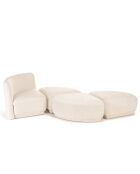 Ensemble Canapé 1 place avec dossier + 3 Poufs