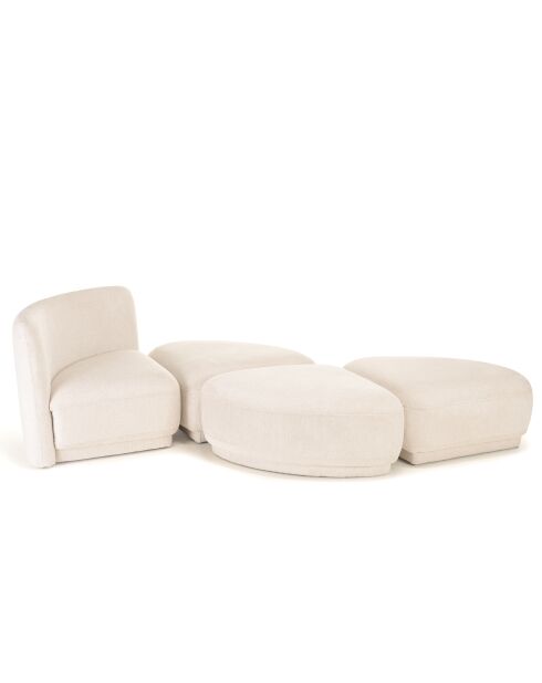 Ensemble Canapé 1 place avec dossier + 3 Poufs