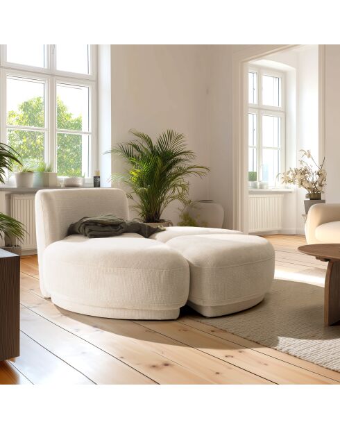 Ensemble Canapé 1 place avec dossier + 3 Poufs