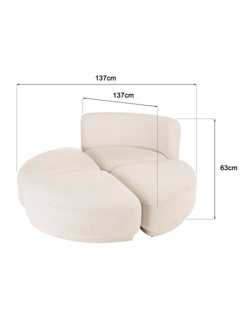 Ensemble Canapé 1 place avec dossier + 3 Poufs