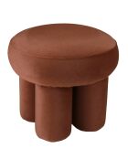 Pouf forme design n°2 en tissu effet velours marron