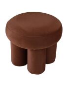 Pouf forme design n°2 en tissu effet velours marron