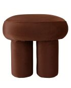 Pouf forme design n°2 en tissu effet velours marron