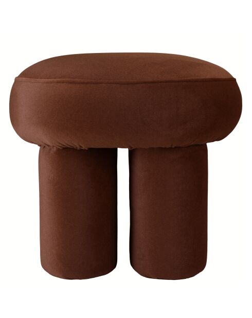Pouf forme design n°2 en tissu effet velours marron