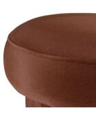 Pouf forme design n°2 en tissu effet velours marron