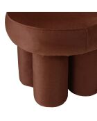 Pouf forme design n°2 en tissu effet velours marron