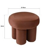 Pouf forme design n°2 en tissu effet velours marron