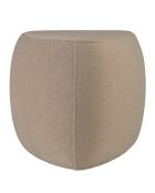 Puf Pebble nº 1 de tejido efecto terciopelo beige oscuro