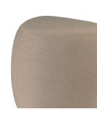 Puf Pebble nº 1 de tejido efecto terciopelo beige oscuro