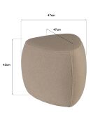 Puf Pebble nº 1 de tejido efecto terciopelo beige oscuro