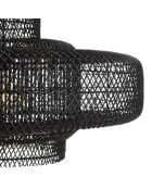 Suspension double 90x90cm en rotin couleur noire et teck