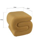 Pouf en tissu effet velours jaune moutarde