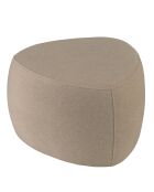 Pouf forme galet n°2 en tissu effet velours beige foncé