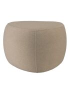 Pouf forme galet n°2 en tissu effet velours beige foncé
