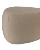 Pouf forme galet n°2 en tissu effet velours beige foncé