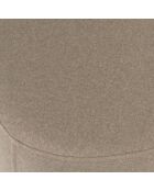 Pouf forme galet n°2 en tissu effet velours beige foncé