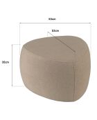 Pouf forme galet n°2 en tissu effet velours beige foncé