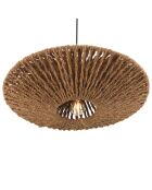 Suspension cymbale 60x60cm en fibre de coco et teck recyclé