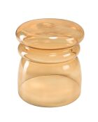 Table d'appoint design en verre fumé couleur marron clair