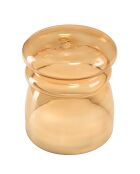 Table d'appoint design en verre fumé couleur marron clair