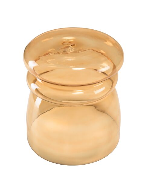 Table d'appoint design en verre fumé couleur marron clair