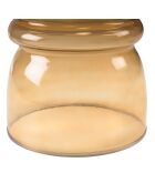 Table d'appoint design en verre fumé couleur marron clair