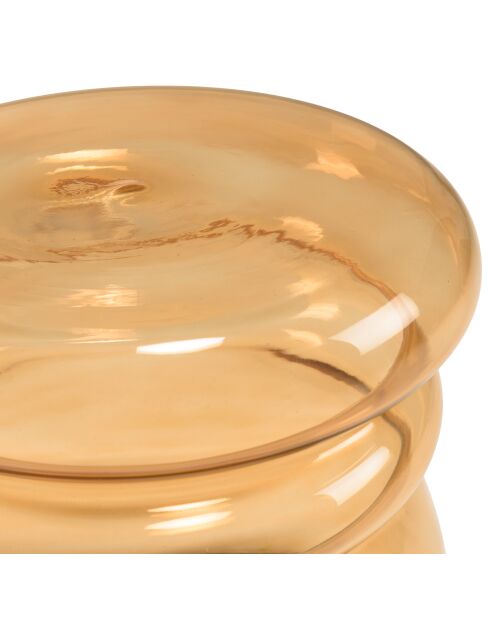 Table d'appoint design en verre fumé couleur marron clair